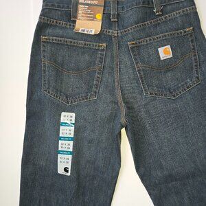 Carhartt Holter Blue Jeans Relaxed-Fit Straight-Leg Mens Size 32x36 Workwear